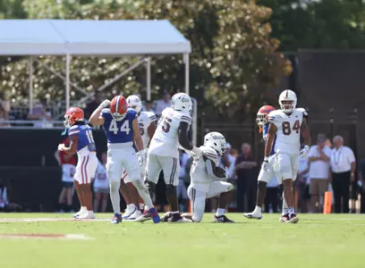 during the Gators' game against the Mississippi State Bulldogs on Saturday, September 21, 2024 at Davis Wade Stadium in Starkville, Miss. / UAA Communications photo by Nicole Scharff
