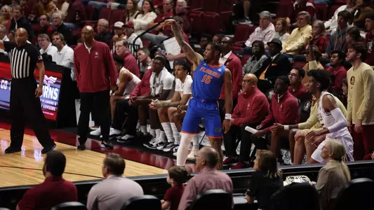 Alijah Martin during the Gators' game against the Florida State Seminoles on Friday, November 15, 2024 at the Donald L. Tucker Civic Center in Tallahassee, FL / UAA Communications photo by Maddie Washburn