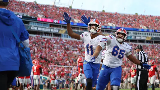 during the Gators' game against the Georgia Bulldogs on Saturday, November 2, 2024 at Everbank Stadium in Jacksonville, Fla. / UAA Communications photo by Lorenzo Vasquez