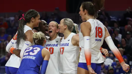 during the Gators' match against the Knights on Saturday, November 23, 2024 at Exactech Arena at the Stephen C. O'Connell Center in Gainesville, Fla. / UAA Communications photo by Morgan Hurd