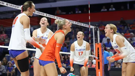 during the Gators' match against the Ole Miss Rebels on Sunday, November 3, 2024 at Exactech Arena at the Stephen C. O'Connell Center in Gainesville, Fla. / UAA Communications photo by Maura Schaeffer