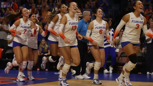 during the Gators' match against the Old Miss Rebels on Sunday, November 3, 2024 at Exactech Arena at the Stephen C. O'Connell Center in Gainesville, Fla. / UAA Communications photo by Hayli Balgobin