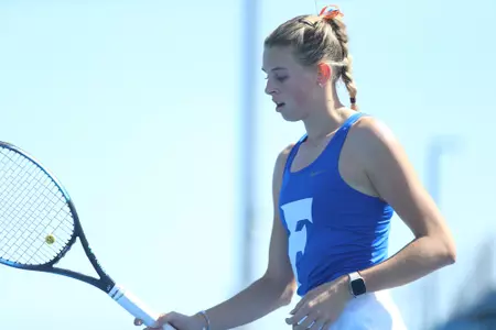 during the Gators' match against the Pepperdine on Sunday, February 25, 2024 at USTA National Campus in Lake Nona, FL / UAA Communications photo by Jordan Perez