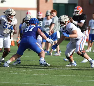 during the Gators' practice on Tuesday, March 26, 2024 at the Sanders football practice fields in Gainesville, FL / UAA Communications photo by Katie Park
