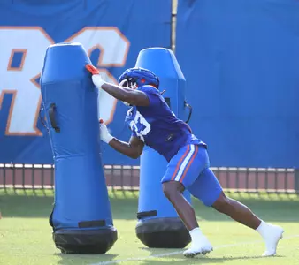 during the Gators' practice on Tuesday, March 26, 2024 at the Sanders football practice fields in Gainesville, FL / UAA Communications photo by Katie Park