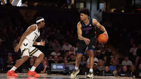 Zyon Pullin during the Gators' game against the Vanderbilt Commodores on Saturday, March 9, 2024 at Memorial Gymnasium in Nashville, TN / UAA Communications photo by Maddie Washburn