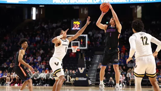 Walter Clayton Jr. during the Gators' game against the Vanderbilt Commodores on Saturday, March 9, 2024 at Memorial Gymnasium in Nashville, TN / UAA Communications photo by Maddie Washburn