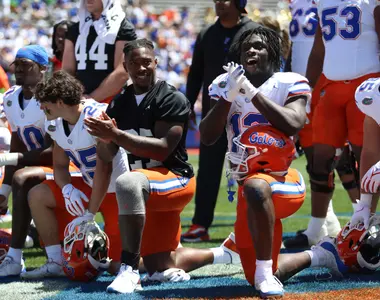 during the Gators' Orange & Blue Game on Saturday, April 13, 2024 at Ben Hill Griffin Stadium in Gainesville, Fla. / UAA Communications photo by Ashley Ray
