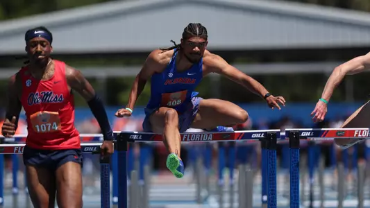 during the Tom Jones Memorial Invitational on Saturday, April 13, 2024 at Percy Beard Track at James G. Pressly Stadium in Gainesville, Fla. / UAA Communications photo by Mallory Peak