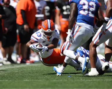 during the Gators' Orange & Blue Game on Saturday, April 13, 2024 at Ben Hill Griffin Stadium in Gainesville, Fla. / UAA Communications photo by Ashley Ray