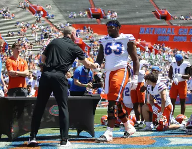 during the Gators' Orange & Blue Game on Saturday, April 13, 2024 at Ben Hill Griffin Stadium in Gainesville, Fla. / UAA Communications photo by Ashley Ray