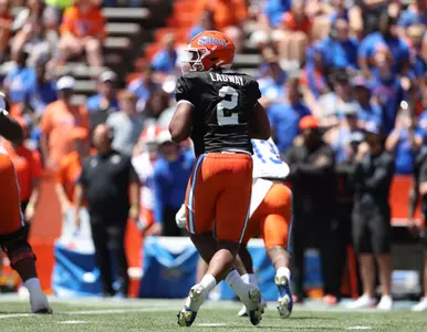 during the Gators' Orange & Blue Game on Saturday, April 13, 2024 at Ben Hill Griffin Stadium in Gainesville, Fla. / UAA Communications photo by Ashley Ray
