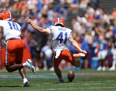 during the Gators' Orange & Blue Game on Saturday, April 13, 2024 at Ben Hill Griffin Stadium in Gainesville, Fla. / UAA Communications photo by Ashley Ray