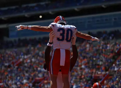 during the Gators' Orange & Blue Game on Saturday, April 13, 2024 at Ben Hill Griffin Stadium in Gainesville, Fla. / UAA Communications photo by Ashley Ray