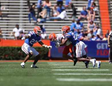 during the Gators' Orange & Blue Game on Saturday, April 13, 2024 at Ben Hill Griffin Stadium in Gainesville, Fla. / UAA Communications photo by Ashley Ray