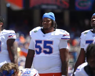 during the Gators' Orange & Blue Game on Saturday, April 13, 2024 at Ben Hill Griffin Stadium in Gainesville, Fla. / UAA Communications photo by Ashley Ray