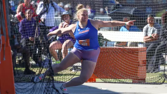 during the Tom Jones Memorial Invitational on Saturday, April 13, 2024 at Percy Beard Track at James G. Pressly Stadium in Gainesville, Fla. / UAA Communications photo by Gabriella Whisler