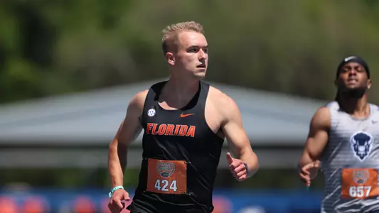 during the Tom Jones Memorial Invitational on Friday, April 12, 2024 at Percy Beard Track at James G. Pressly Stadium in Gainesville, Fla. / UAA Communications photo by Mallory Peak