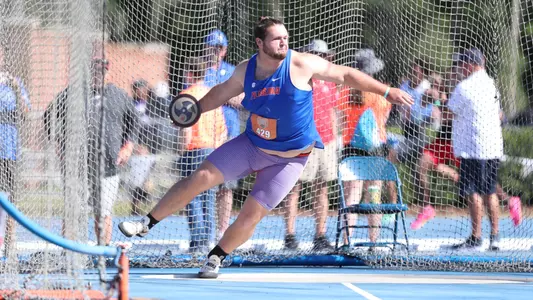 during the Tom Jones Memorial Invitational on Saturday, April 13, 2024 at Percy Beard Track at James G. Pressly Stadium in Gainesville, Fla. / UAA Communications photo by Mallory Peak