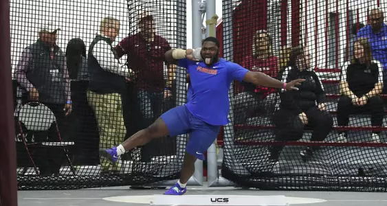 during the Gators' McFerrin-12 Degree Invitational on Saturday, January 13, 2024 at R.A. "Murray" Fasken '38 Indoor Track in College Station, Texas / UAA Communications photo by Gabriella Whisler