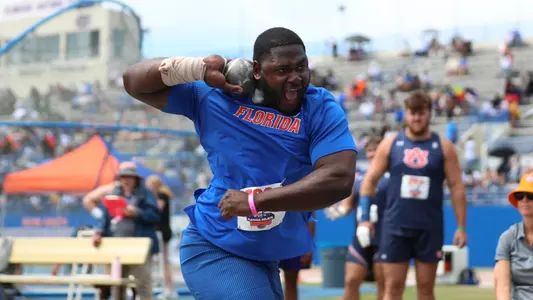 during the Florida Pepsi Relays on Saturday, March 30, 2024 at Percy Beard Track at James G. Pressly Stadium in Gainesville, Fla. / UAA Communications photo by Gabriella Whisler