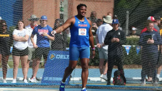 during the Florida Pepsi Relays on Saturday, March 30, 2024 at Percy Beard Track at James G. Pressly Stadium in Gainesville, Fla. / UAA Communications photo by Mallory Peak
