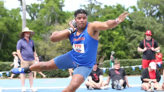during the Florida Pepsi Relays on Saturday, March 30, 2024 at Percy Beard Track at James G. Pressly Stadium in Gainesville, Fla. / UAA Communications photo by Nicole Scharff