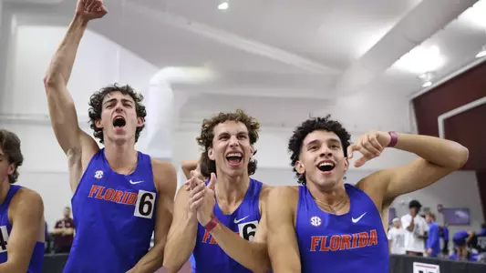 during the Gators' McFerrin-12 Degree Invitational on Saturday, January 13, 2024 at R.A. "Murray" Fasken '38 Indoor Track in College Station, Texas / UAA Communications photo by Gabriella Whisler