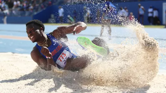 during the Florida Pepsi Relays on Saturday, March 30, 2024 at Percy Beard Track at James G. Pressly Stadium in Gainesville, Fla. / UAA Communications photo by Mallory Peak