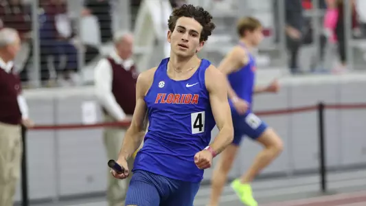 during the Gators' McFerrin-12 Degree Invitational on Saturday, January 13, 2024 at R.A. "Murray" Fasken '38 Indoor Track in College Station, Texas / UAA Communications photo by Gabriella Whisler
