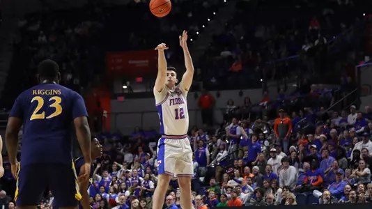 Alex Klatsky during the Gators' game against the Quinnipac Bobcats on Saturday, December 30, 2023 at Exactech Arena at the Stephen C. O'Connell Center in Gainesville, FL / UAA Communications photo by Ashley Ray