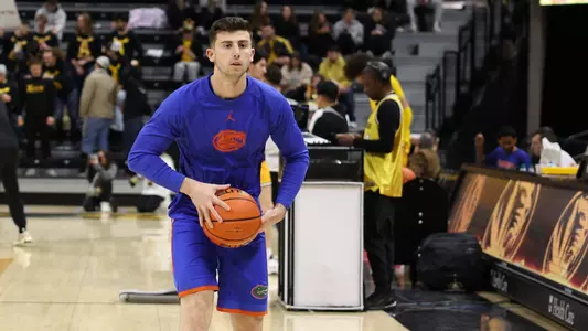 Alex Klatsky during the Gators' game against the Missouri Tigers on Saturday, January 20, 2024 at Mizzou Arena in Columbia, MO / UAA Communications photo by Maddie Washburn