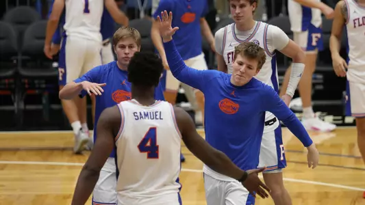 Jack May during the Gators' game against the East Carolina Pirates on Thursday, December 14, 2023 at RP Funding Center in Sunrise, FL / UAA Communications photo by Ashley Ray