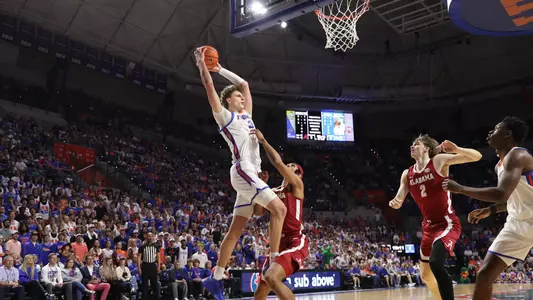 Micah Handlogten during the Gators' game against the Alabama Crimson Tide on Tuesday, March 5, 2024 at Exactech Arena at the Stephen C. O'Connell Center in Gainesville, FL / UAA Communications photo by Ashley Ray