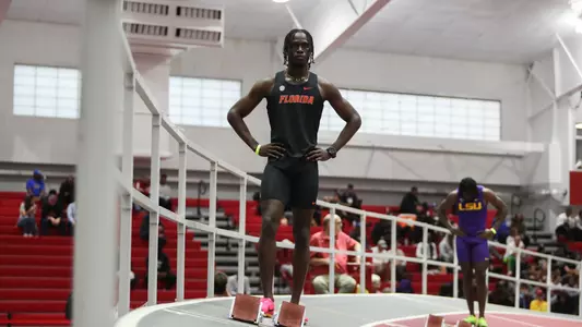 during the Tyson Invitational on Friday, February 9, 2024 at Randal Tyson Track Center in Fayetteville, AR / UAA Communications photo by Mallory Peak