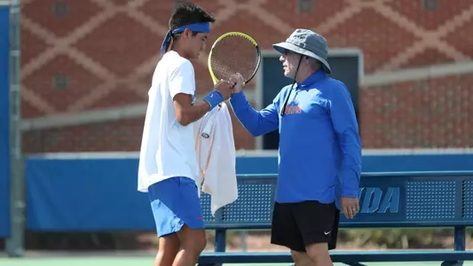 during the Gators' match on Friday, November 4, 2022 at Linder Stadium at Ring Tennis Complex in Gainesville, FL / UAA Communications photo by Anna Carrington