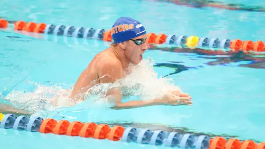 during the Gators' meet against the Virginia Cavaliers on Friday, October 13, 2023 at the Stephen C. O?Connell Center Natatorium in Gainesville, FL / UAA Communications photo by Bryce Mitchell