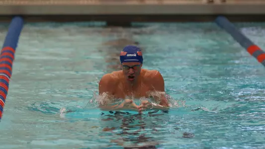during the Gators' meet against the Nova Southeastern Sharks on Friday, February 2, 2024 at the Stephen C. O?Connell Center Natatorium in Gainesville, FL / UAA Communications photo by Madilyn Gemme