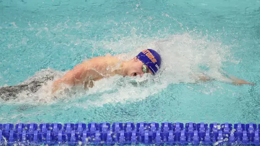 during day 5 of the Gators' meet at the SEC Championship on Saturday, February 18, 2023 at Rec Center Natatorium in College Station, TX / UAA Communications photo by Emma Bissell