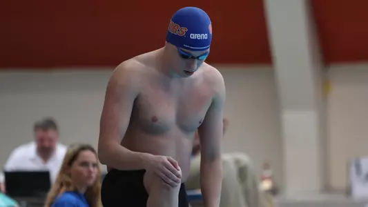 during the Gators' meet against the Nova Southeastern Sharks on Thursday, February 1, 2024 at the Stephen C. O?Connell Center Natatorium in Gainesville, FL / UAA Communications photo by Victoria Riccobono