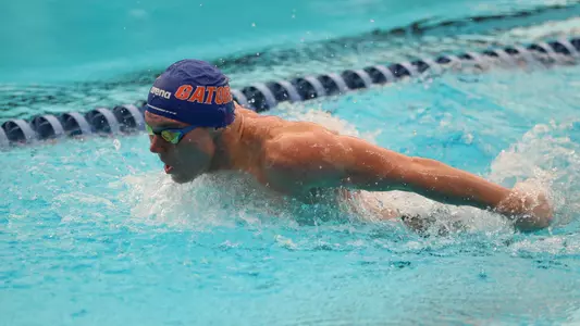 during the Gators' Invitational on Saturday, February 3, 2024 at the Stephen C. O?Connell Center Natatorium in Gainesville, FL / UAA Communications photo by Bryce Mitchell