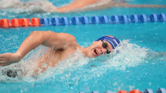 during the Gators' meet against the Nova Southeastern Sharks on Thursday, February 1, 2024 at the Stephen C. O?Connell Center Natatorium in Gainesville, FL / UAA Communications photo by Emma Bissell