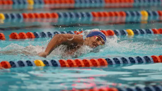 during the Gators' meet against the Virginia Cavaliers on Friday, October 13, 2023 at the Stephen C. O?Connell Center Natatorium in Gainesville, FL / UAA Communications photo by Bryce Mitchell
