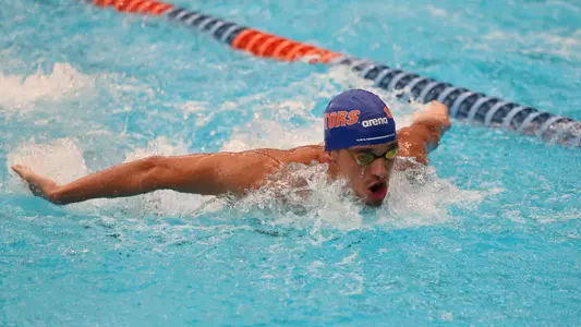 during the Gators' Invite on Friday, February 2, 2024 at the Stephen C. O?Connell Center Natatorium in Gainesville, FL / UAA Communications photo by Bryce Mitchell