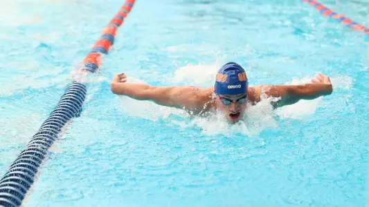 during the Gators' meet against the Virginia Cavaliers on Friday, October 13, 2023 at the Stephen C. O?Connell Center Natatorium in Gainesville, FL / UAA Communications photo by Bryce Mitchell