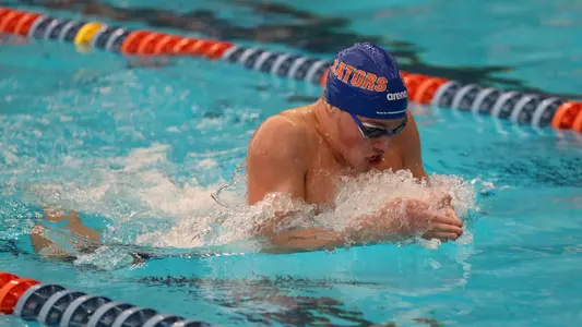 during the Gators' Invite on Friday, February 2, 2024 at the Stephen C. O?Connell Center Natatorium in Gainesville, FL / UAA Communications photo by Bryce Mitchell
