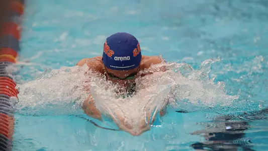 during the Gators' meet against the Nova Southeastern Sharks on Friday, February 2, 2024 at the Stephen C. O?Connell Center Natatorium in Gainesville, FL / UAA Communications photo by Madilyn Gemme