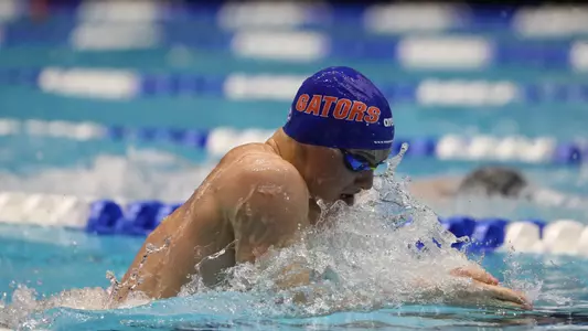 during the Gator Men?s NCAA Championship on Friday, March 29, 2024 at IU Natatorium in Indianapolis, Ind. / UAA Communications photo by Bryce Mitchell