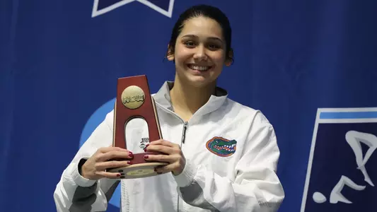during the Gator Women?s NCAA Championship on Thursday, March 21, 2024 at the Gabrielsen Natatorium in Athens, Ga. / UAA Communications photo by Bryce Mitchell