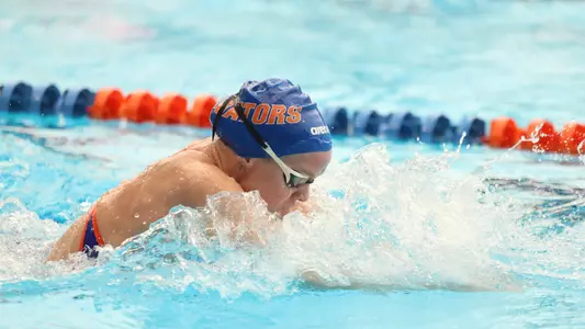 during the Gators' meet against the Virginia Cavaliers on Friday, October 13, 2023 at the Stephen C. O?Connell Center Natatorium in Gainesville, FL / UAA Communications photo by Katalina Enriquez